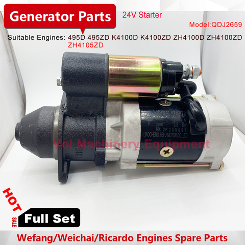 QDJ2659 Start Motor For Weifang/Ricardo 495/4100/4102/ZH4105 Diesel Generator Spare Parts Starter 